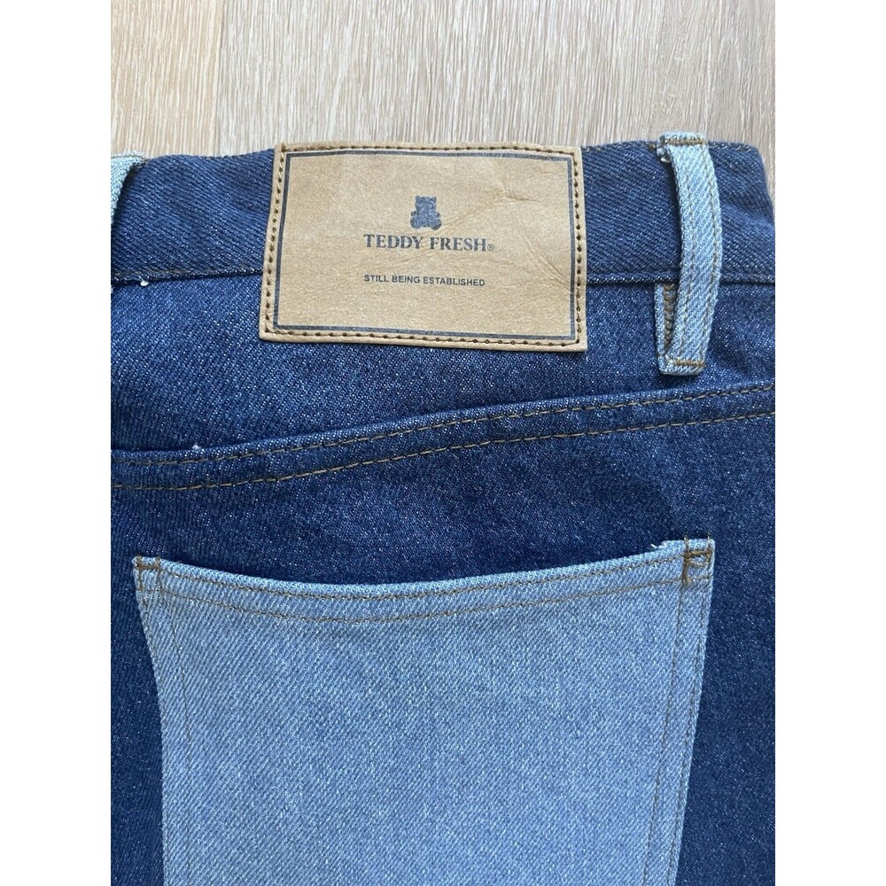 TEDDY FRESH Pants Lag Zip Off Denim Pants Unisex Size 32 Relaxed Fit Jeans NWT - Picture 6 of 9